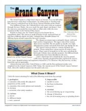 Grand Canyon | 7th Grade Reading Comprehension Worksheet