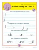 Letter J Worksheets 