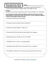 Quotation Marks | Free, Printable Punctuation Worksheets