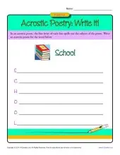 Acrostic Poetry: Write It! | Poetry Worksheets