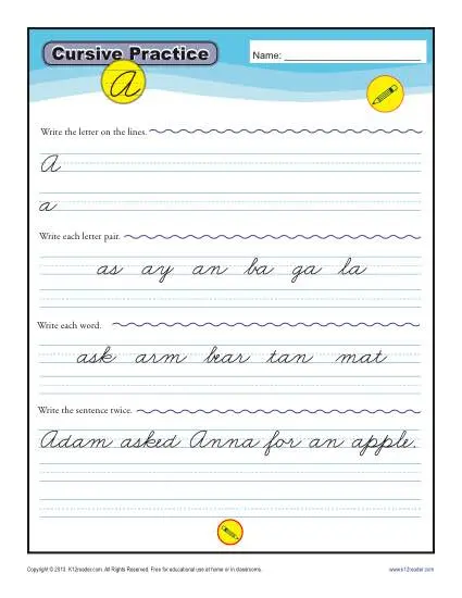 Practice Cursive Letters A Z With Our Cursive Handwriting Worksheets
