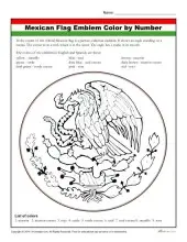 Mexican Flag Coloring Activity Worksheet for Kids