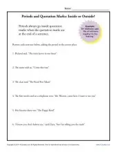 Periods and Quotation Marks: Inside or Outside? | Punctuation Worksheets