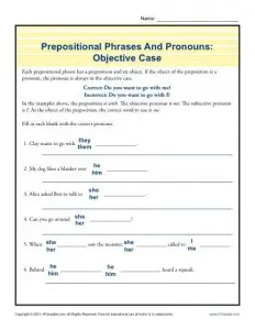 Parts Of A Sentence Worksheets