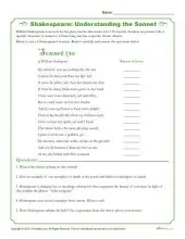 Shakespeare: Understanding the Sonnet | Poetry Worksheet