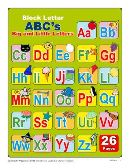 upper and lowercase letters chart letter