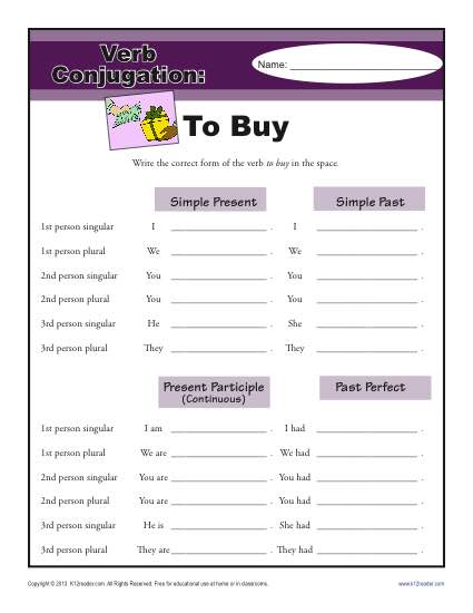 to-buy-verb-conjugation-worksheets