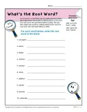 What is a Root Word? | 1st and 2nd Grade Worksheet