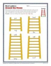 Around the House Word Ladders | 2nd, 3rd and 4th Grade