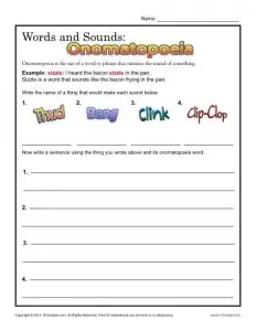 words and sounds onomatopoeia figurative language